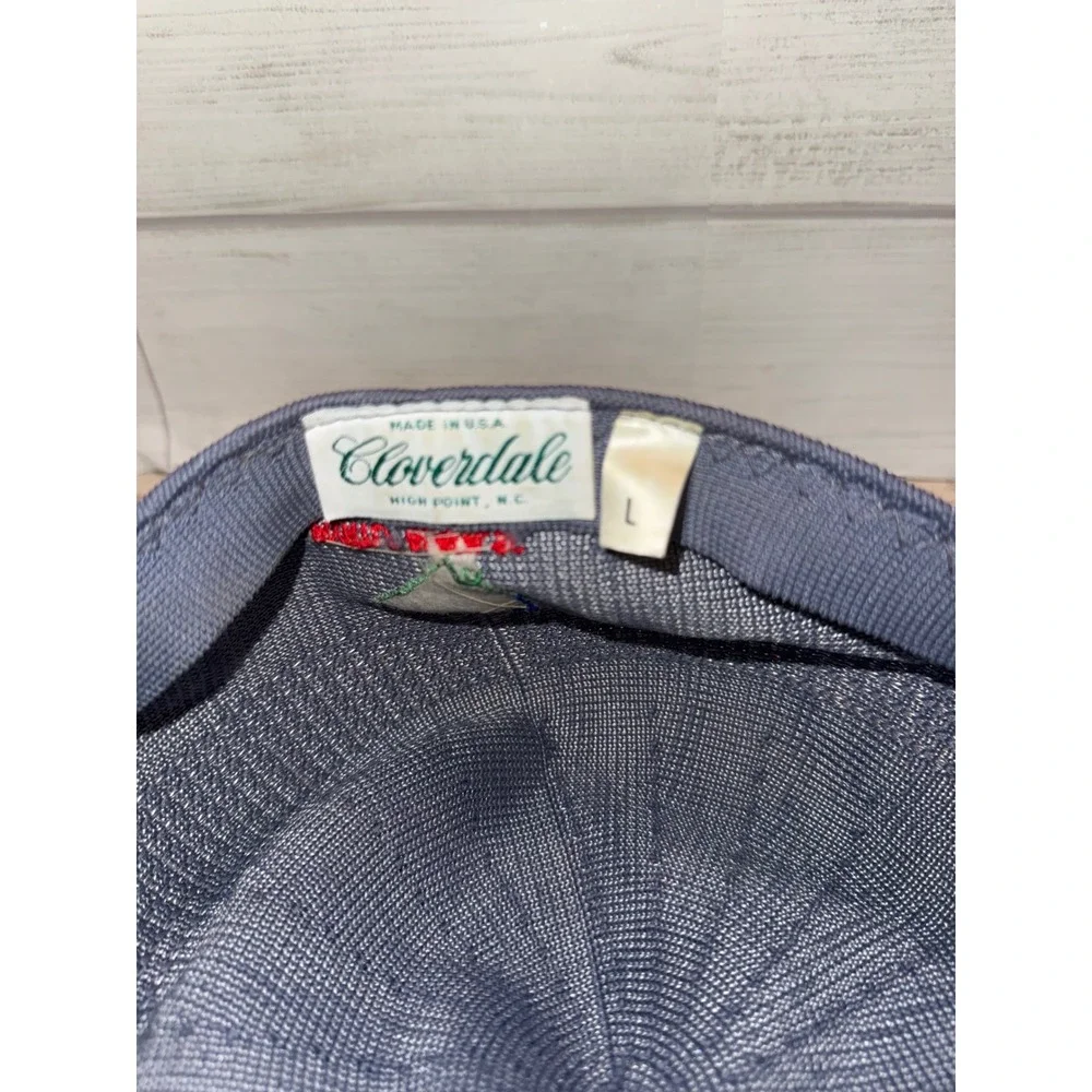 Cloverdale Mens Mesh Flat Cap Blue Gray Myrtle‎ Beach SC Golf Hat Made in USA L